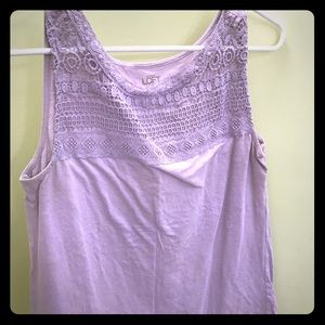 LOFT Lavender Lace Yolk Tank top size M